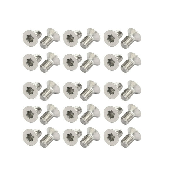 M5x10mm 304 Stainless Steel Fully Thread Flat Head Torx Screws Fasteners 30pcs