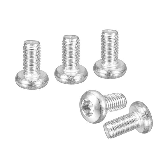M5x10mm Pan Head Torx Security Screw - 25Pack - Good for Machinery - 304 Stainless Steel Button Head Torx Bolt Star Drive Security Fasteners - Silver Tone