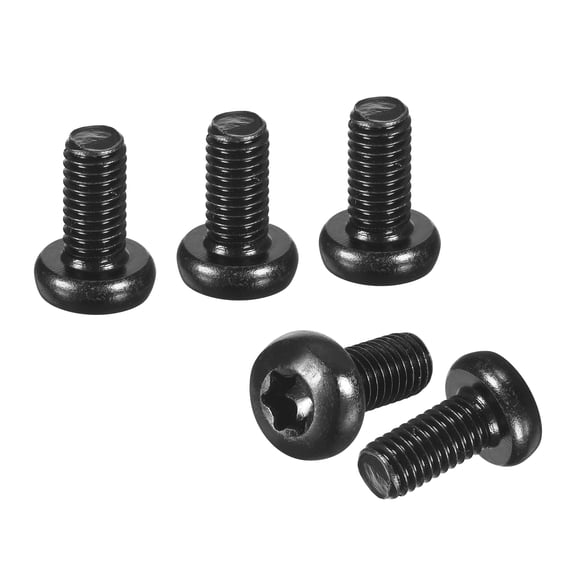 M5x10mm Pan Head Torx Security Screw - 60Pack - Good for Machinery - Carbon Steel Button Head Torx Bolt Star Drive Security Fasteners - Black