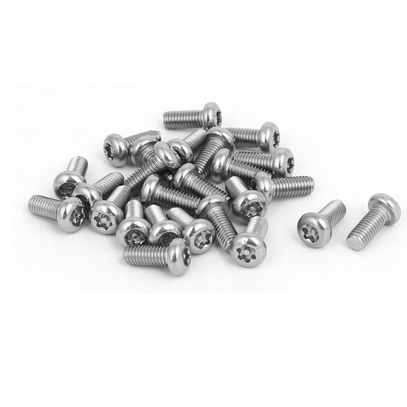 M5x12mm 304 Stainless Steel Button Head Torx Security Tamper Proof Screws 25pcs