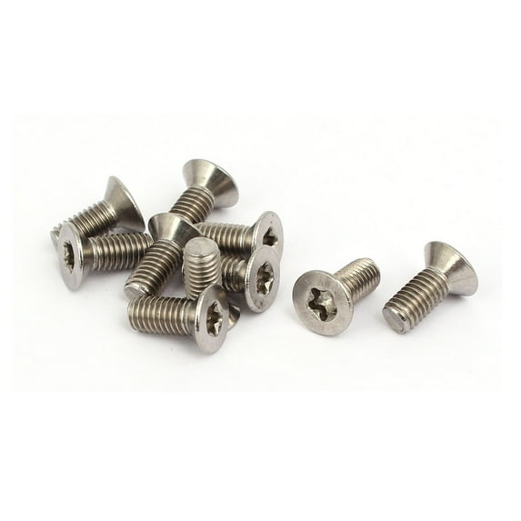 M5x12mm 304 Stainless Steel Countersunk Flat Head Torx Socket Screws Bolts 10pcs