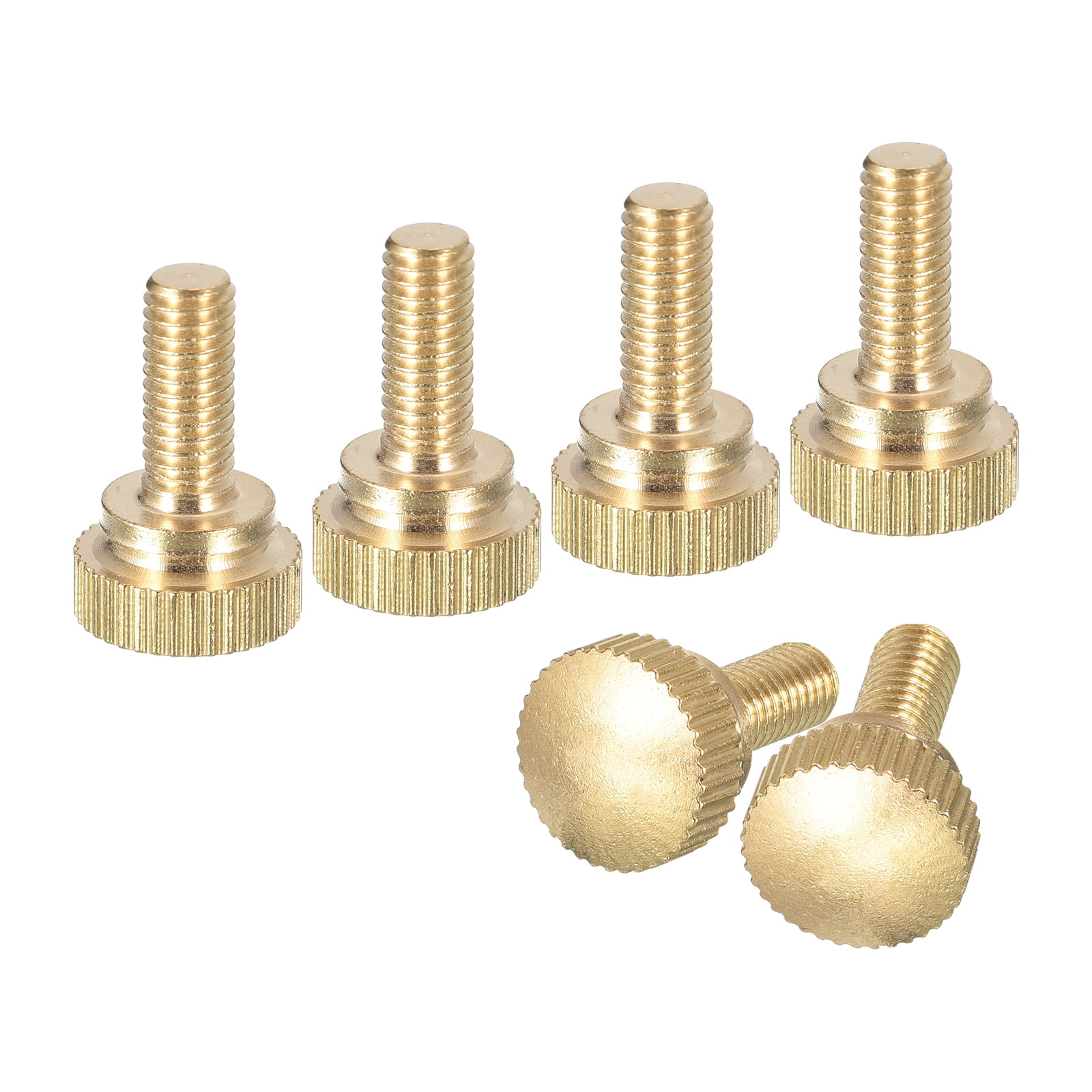 M5x12mm Knurled Thumb Screws, 6 Pack Brass Thumb Screws with Shoulder ...