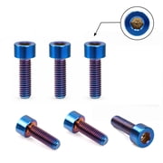 M5x15mm Titanium Bolts, Socket Head Cap Screws, Burnt Blue, 6 PCS,Grade 5 Titanium, Lightweight Corrosion Resistant for Bottle Cages, Stems, Carbon Fiber Parts