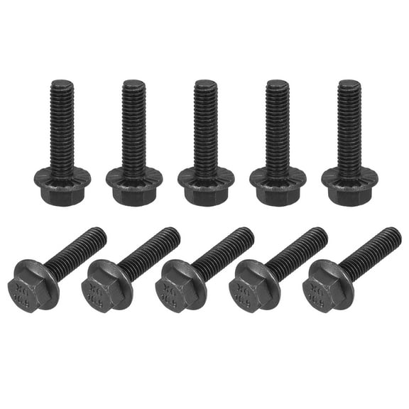 M5x20mm Hex Serrated Flange Bolts 10.9 Grade Carbon Steel Screws 25 Pack