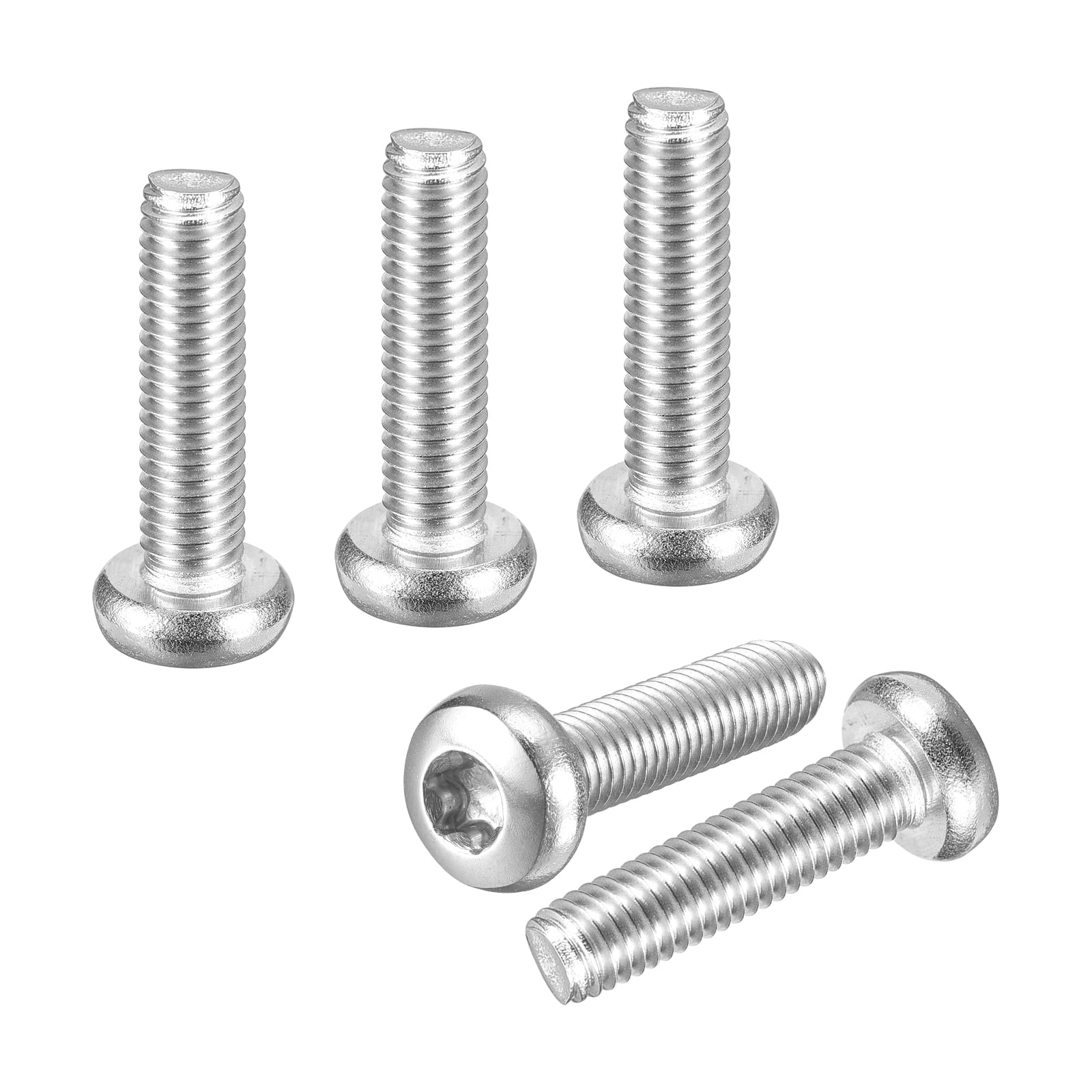 M5x20mm Pan Head Torx Security Screw - 250Pack - Good for Machinery - 304 Stainless Steel Button Head Torx Bolt Star Drive Security Fasteners - Silver Tone