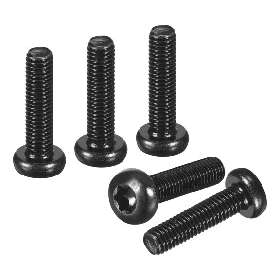M5x20mm Pan Head Torx Security Screw - 50Pack - Good for Machinery - Carbon Steel Button Head Torx Bolt Star Drive Security Fasteners - Black