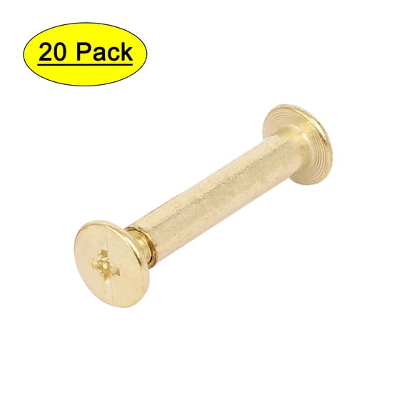 M5x25mm Binding Chicago Screw Post Gold Tone 20pcs for Photo Albums Scrapbook