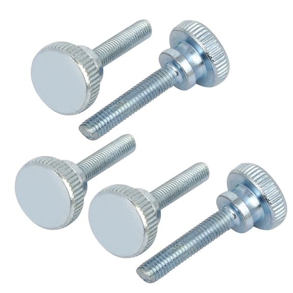 M5x25mm Flat Knurled Head Fully Threaded Thumb Screws Bolts Fastener 5pcs