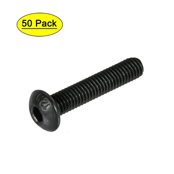 M5x25mm Hex Socket Bolts Carbon Steel Blackening 50 Pack