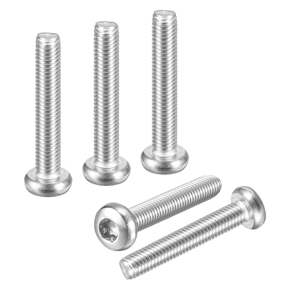 M5x30mm Pan Head Torx Security Screw - 250Pack - Good for Machinery - 304 Stainless Steel Button Head Torx Bolt Star Drive Security Fasteners - Silver Tone