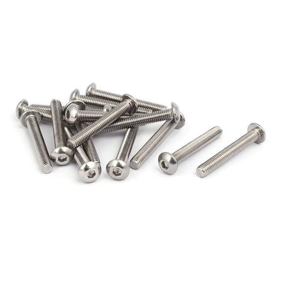 M5x35mm 304 Stainless Steel Button Head Hex Socket Cap Screws Bolts 15pcs