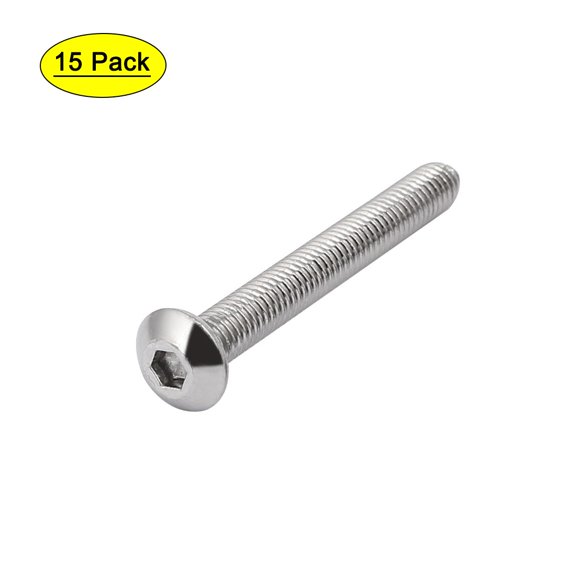 M5x40mm 304 Stainless Steel Button Head Hex Socket Cap Screws Bolts 15pcs