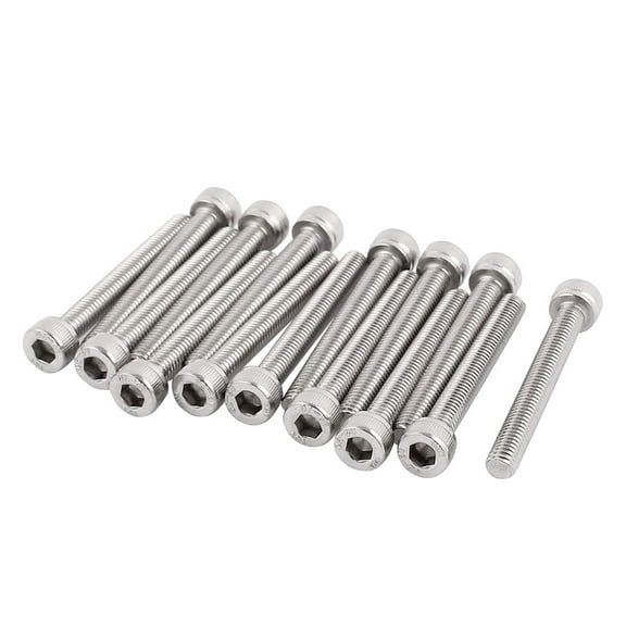 M5x40mm Thread 304 Stainless Steel Hex Socket Head Cap Screw Bolt DIN912 15pcs