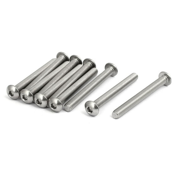 M5x45mm 304 Stainless Steel Button Head Hex Socket Cap Screws Bolts 10pcs