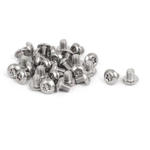 M5x6mm 304 Stainless Steel Button Head Torx Security Tamper Proof Screws 30pcs