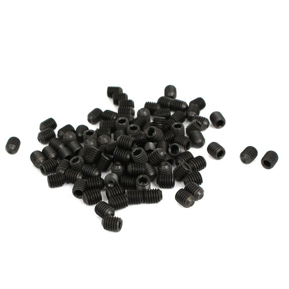 M5x6mm Hex Socket Set Cap Point Grub Screws Black 100pcs
