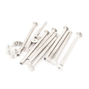 M5x70mm Picture Photo Albums Fitting Binding Screw Post Silver Tone 10pcs
