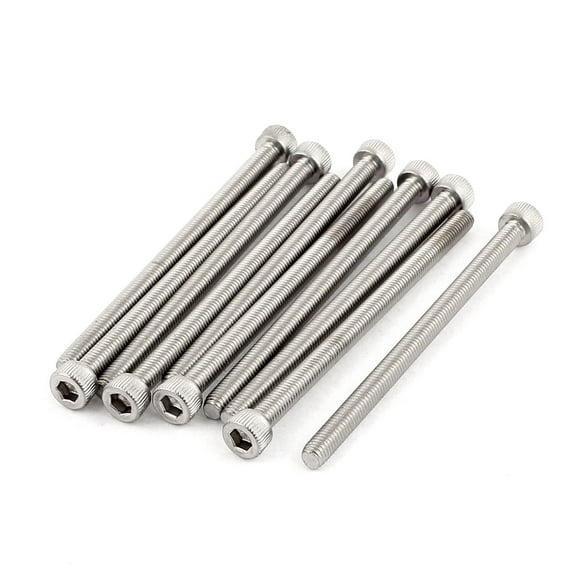 M5x80mm Thread 304 Stainless Steel Hex Socket Head Cap Screw Bolt DIN912 10pcs