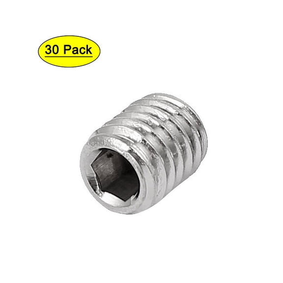 M5x8mm 304 Stainless Steel Hex Socket Cap Head Cone Point Grub Screw 30pcs