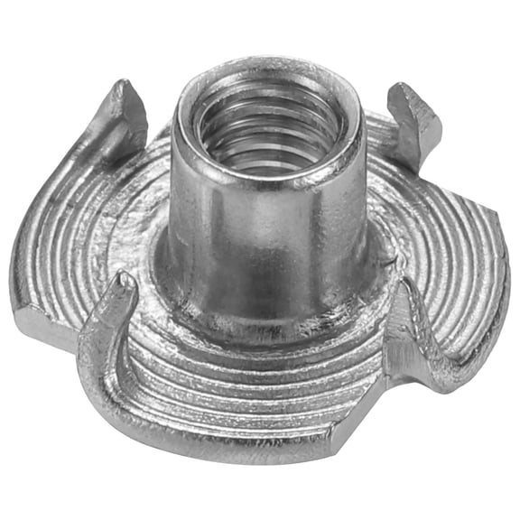 M5x8mm T-Nuts 4 Pronged Tee Nut 304 Stainless Steel Threaded Inserts for Wood 25packs