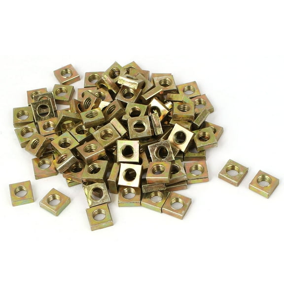 M5x8x3mm Zinc Plated Square Machine Screw Nuts 100Pcs