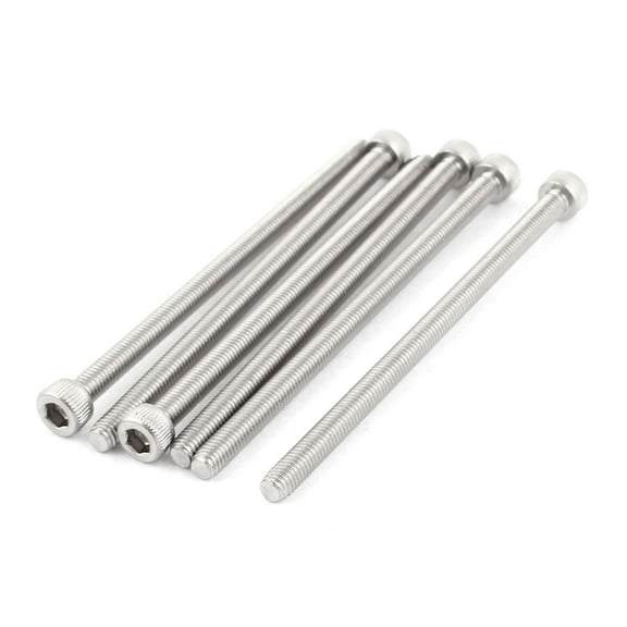 M5x90mm Thread 304 Stainless Steel Hex Socket Head Cap Screw Bolt DIN912 6pcs