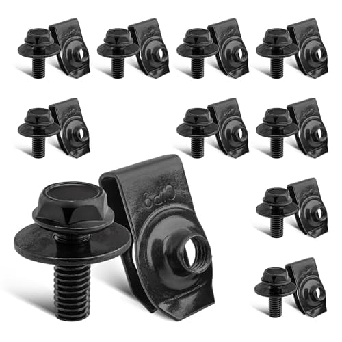 M6-1.0 Body Bolts & Extruded U Nuts Kits for GM 11503714 Ford Chevy Buick Chrysler Cadillac Bumper Fender Liner Push Retainer Fastener Clips Replace 11503716, N623332-S100, 6101308