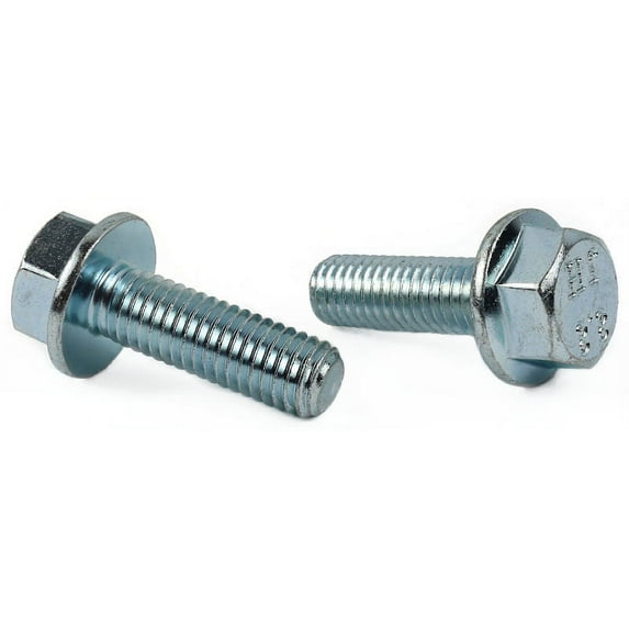 M6-1.0 x 16 mm Hex Flange Bolts / Non-Serrated / Grade 8.8 / Zinc / DIN6921 - 1000 Piece Carton