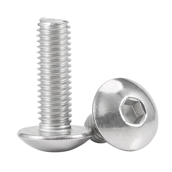 M6-1.0 x 20MM Button Head Socket Cap Bolts Screws, 304 Stainless Steel 18-8, Allen Hex Drive, Fully Thread,25 Pcs