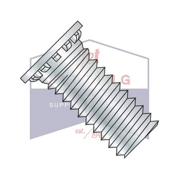M6-1.0 x 24mm Self Clinching Studs | Flush Head | Metric | Improved Design with Annular Groove and 12 Ribs | Hardened Steel | Heat Treat Zinc and Bake (Quantity: 1250)