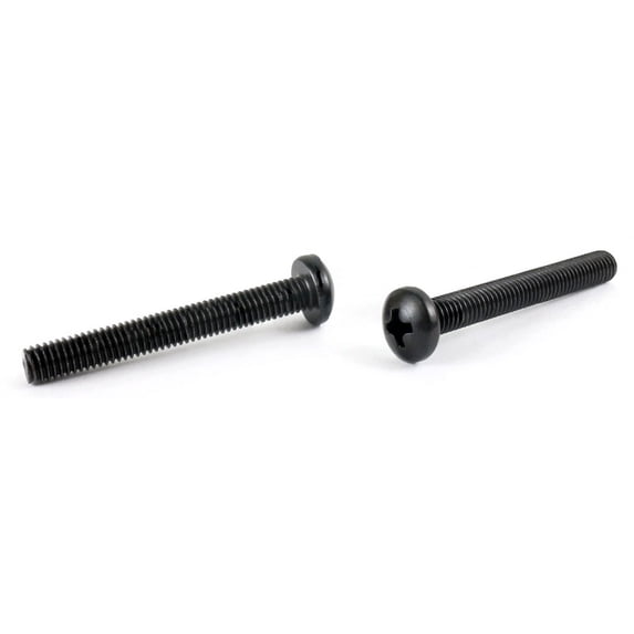 M6-1.0 x 45 mm Machine Screws / Phillips / Pan Head / 18-8 Stainless Steel / Black Oxide / DIN7985A - 500 Piece Carton