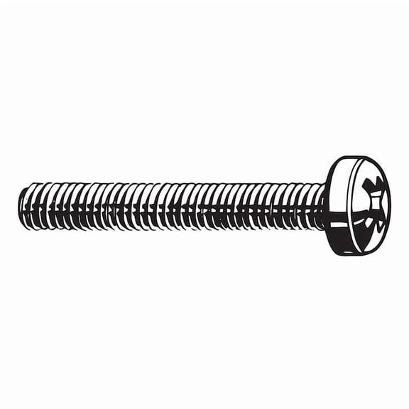 M6-1.00 x 25 mm Phillips Fillister Machine Screw, Zinc Plated Steel, 100 PK