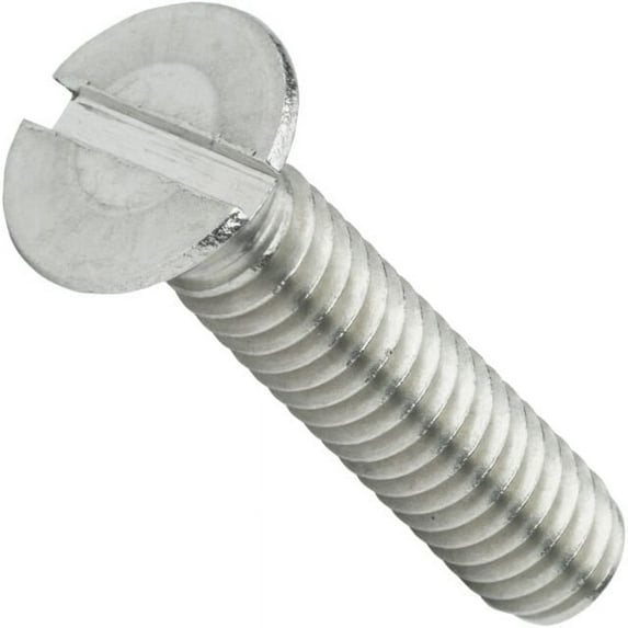 M6-1.00 x 50mm Machine Screws / Slotted / Flat Head / 18-8 Stainless Steel (Quantity: 100 pcs)