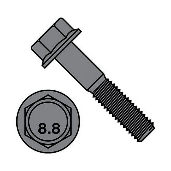 M6-1.0X25 DIN 6921 Class 8 Point 8 Metric Flange Bolt Screw Non Serrated Plain (Pack Qty 1,000) BC-M625BF8P