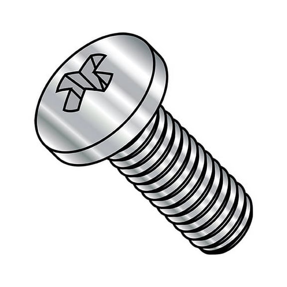 M6-1.0X45 Din 7985 A Metric Phillips Pan Machine Screw Full Thread 18-8 Stainless Steel (Pack Qty 500) BC-M645MPP188