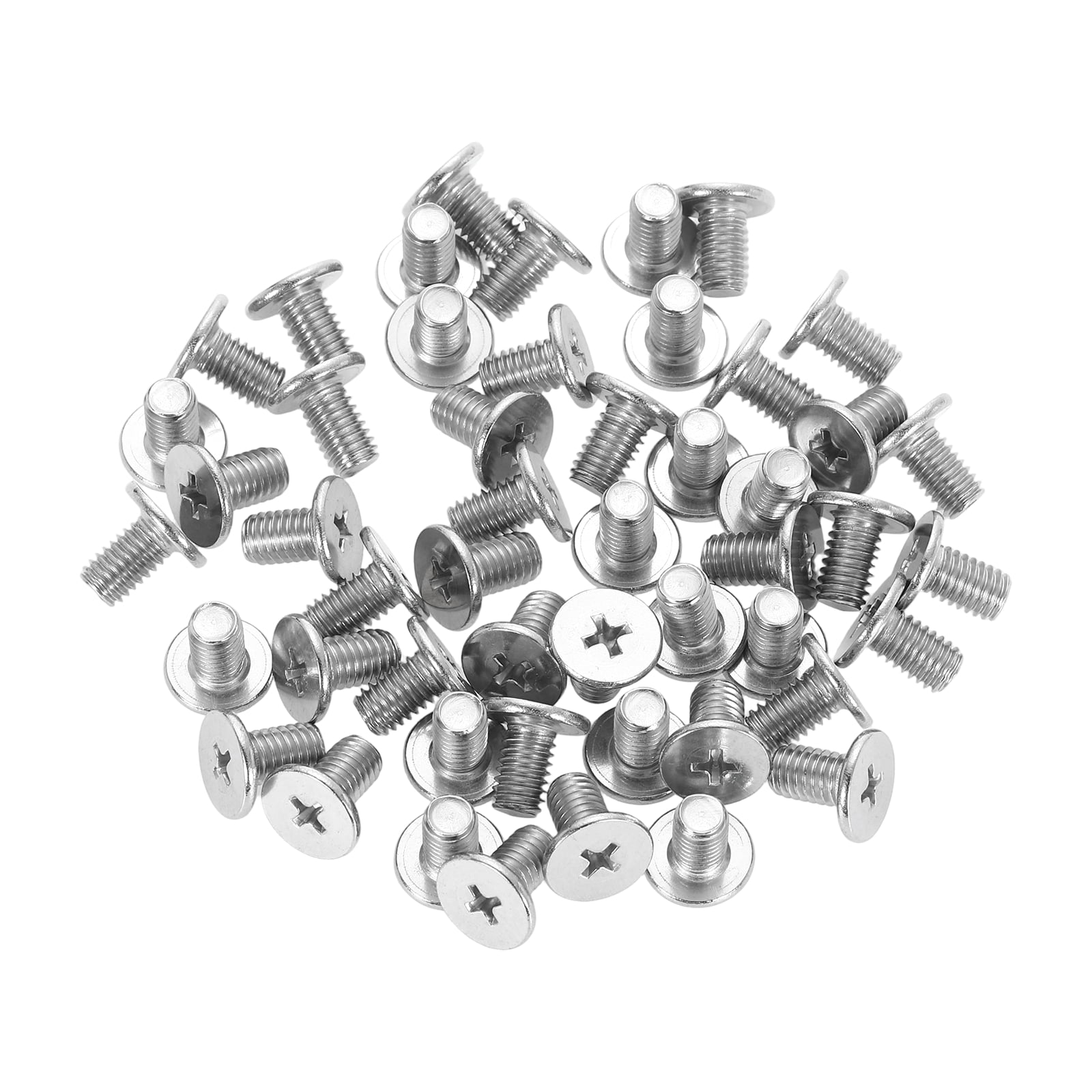 M6-1 x 10mm 100Pack Metal Flat Round Head Screws Phillips Drive Machine Bolt
