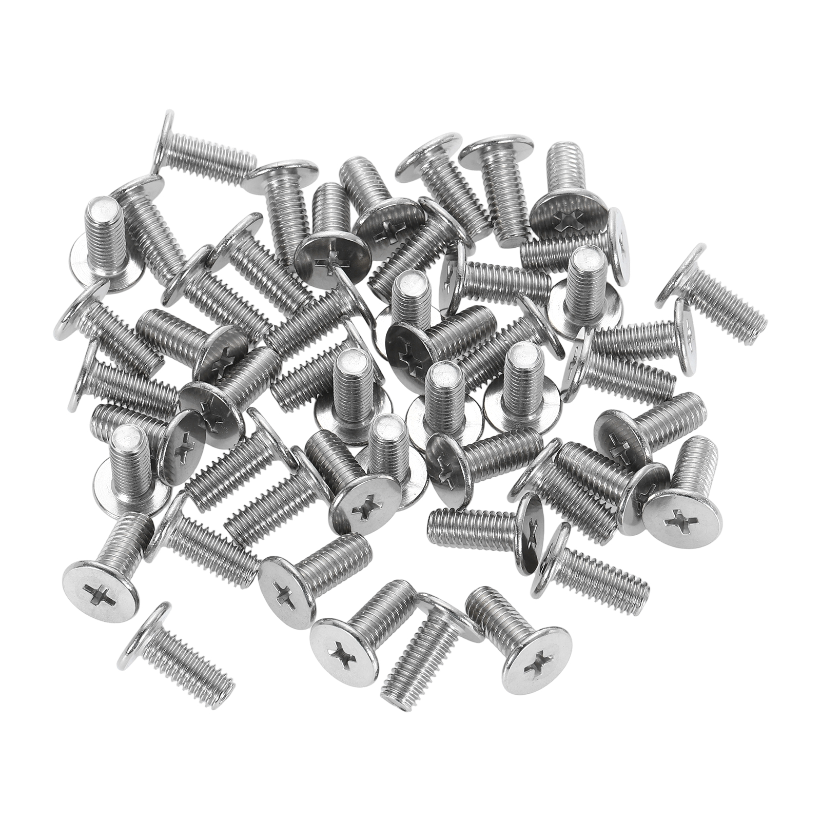 M6-1 x 14mm 100Pack Metal Flat Round Head Screws Phillips Drive Machine Bolt