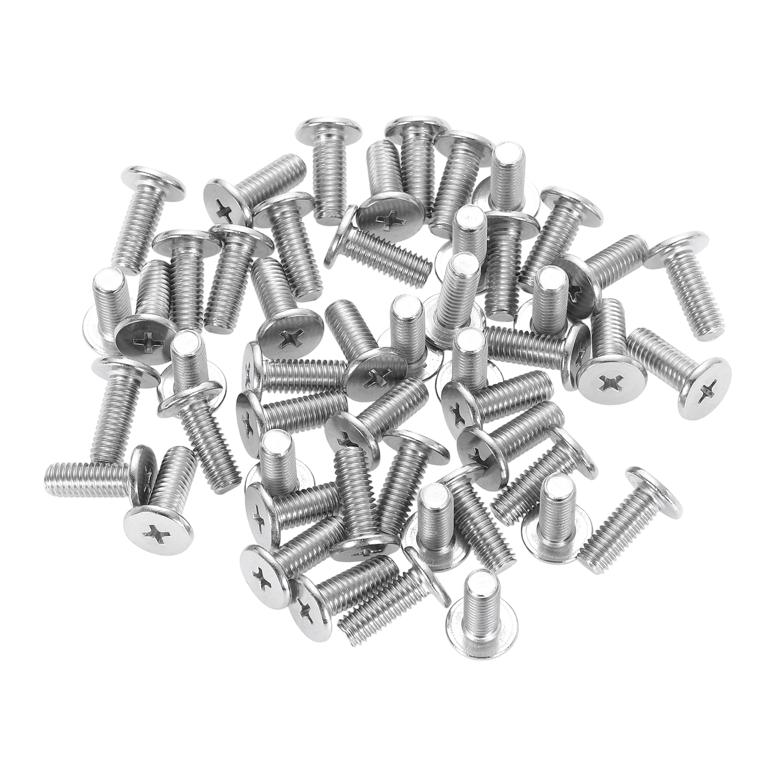 M6-1 x 16mm 100Pack Metal Flat Round Head Screws Phillips Drive Machine Bolt