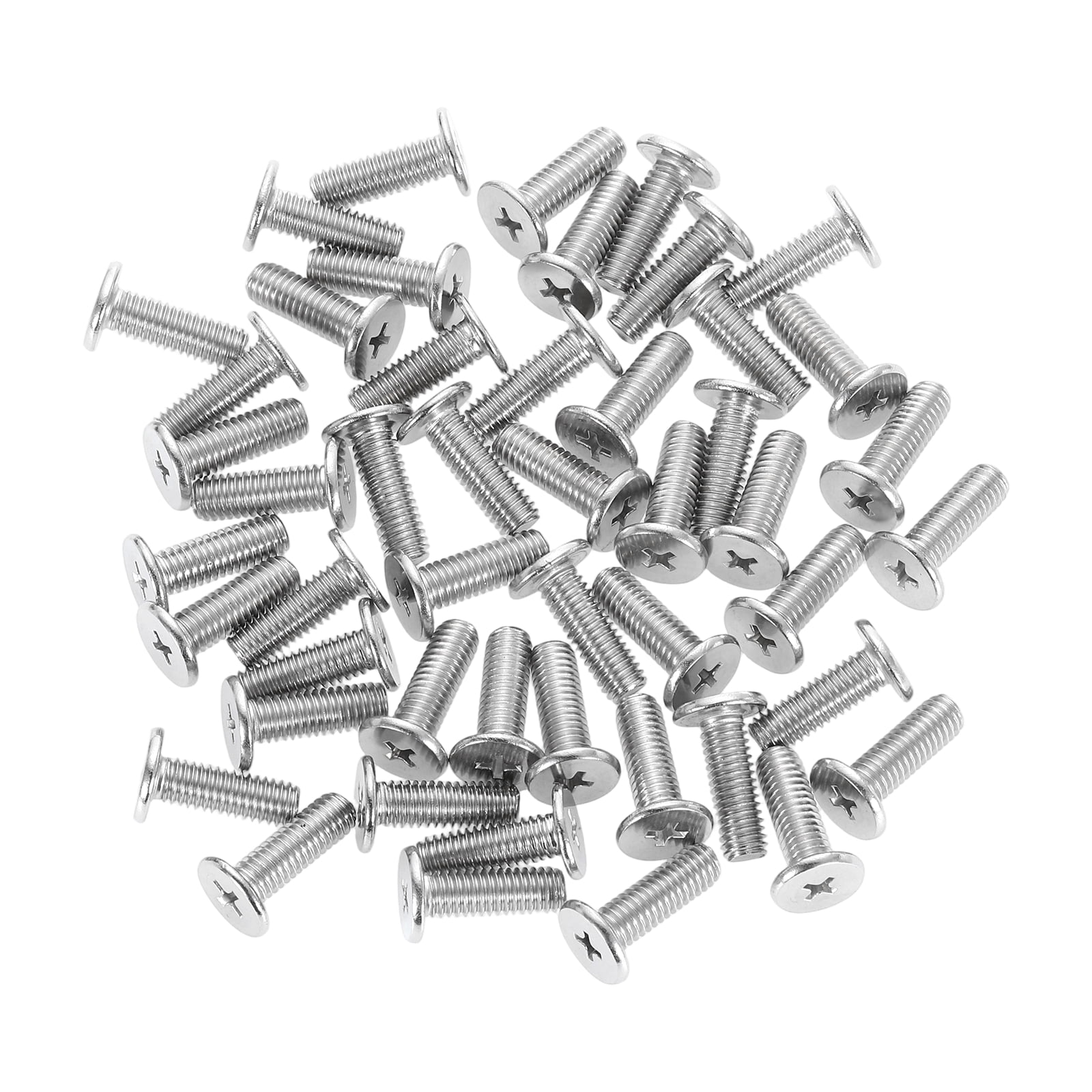 M6-1 x 18mm 100Pack Metal Flat Round Head Screws Phillips Drive Machine Bolt