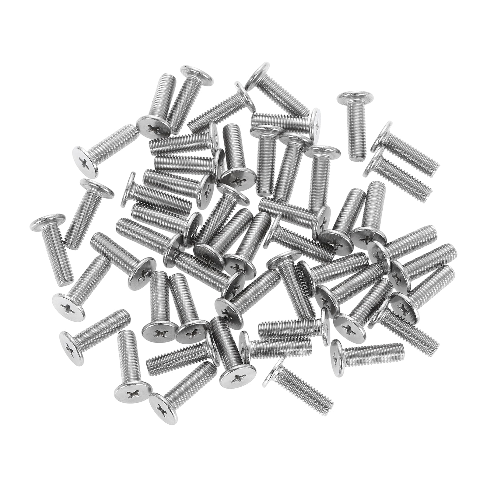 M6-1 x 20mm 100Pack Metal Flat Round Head Screws Phillips Drive Machine Bolt