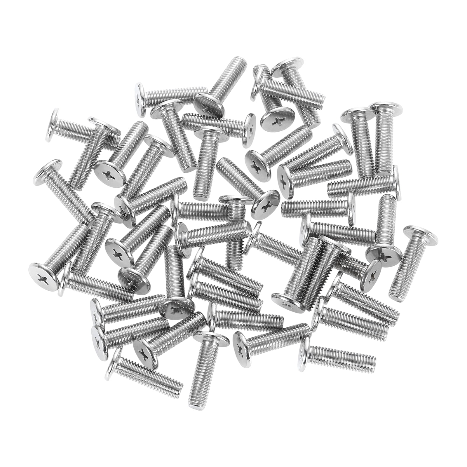 M6-1 x 22mm 100Pack Metal Flat Round Head Screws Phillips Drive Machine Bolt