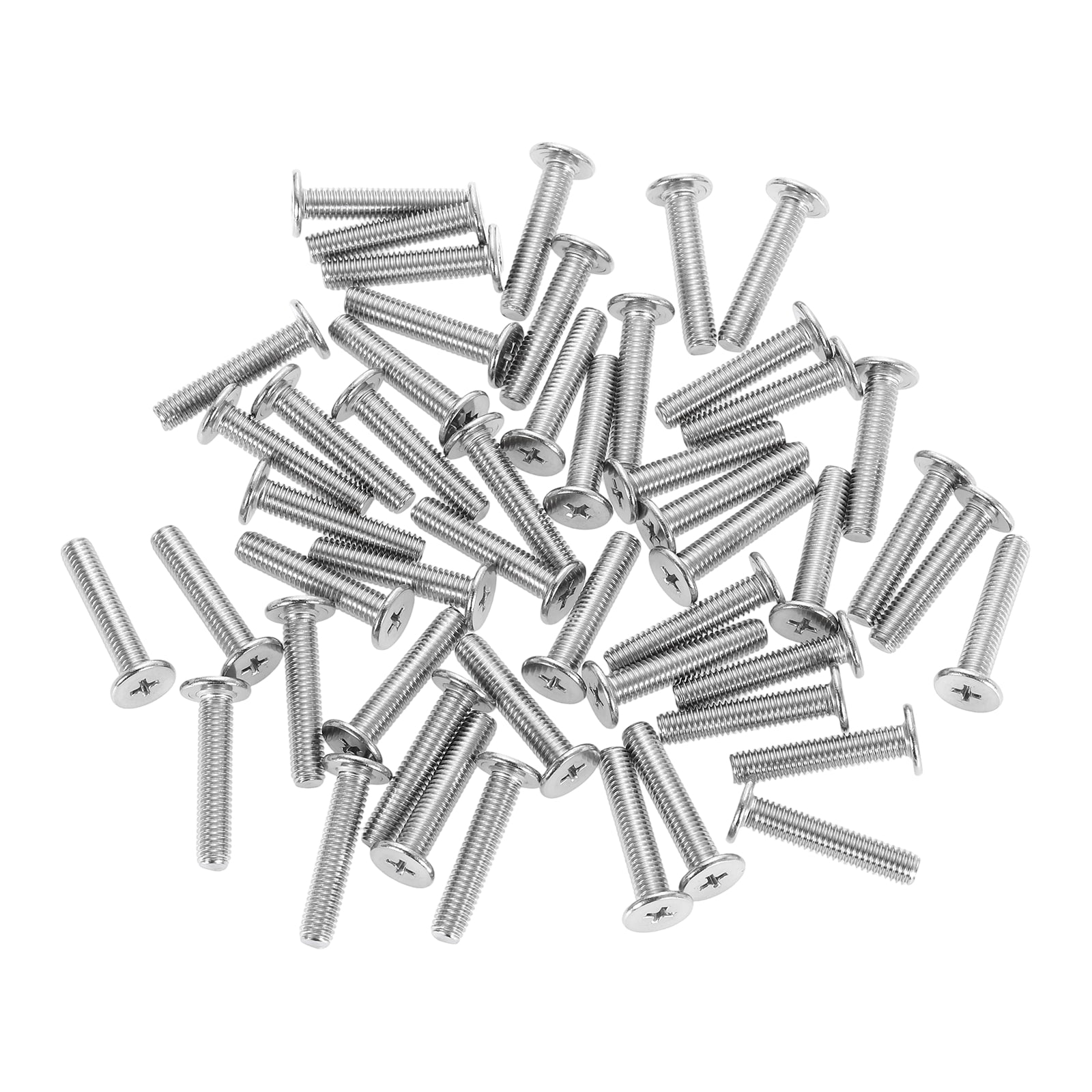 M6-1 x 30mm 100Pack Metal Flat Round Head Screws Phillips Drive Machine Bolt