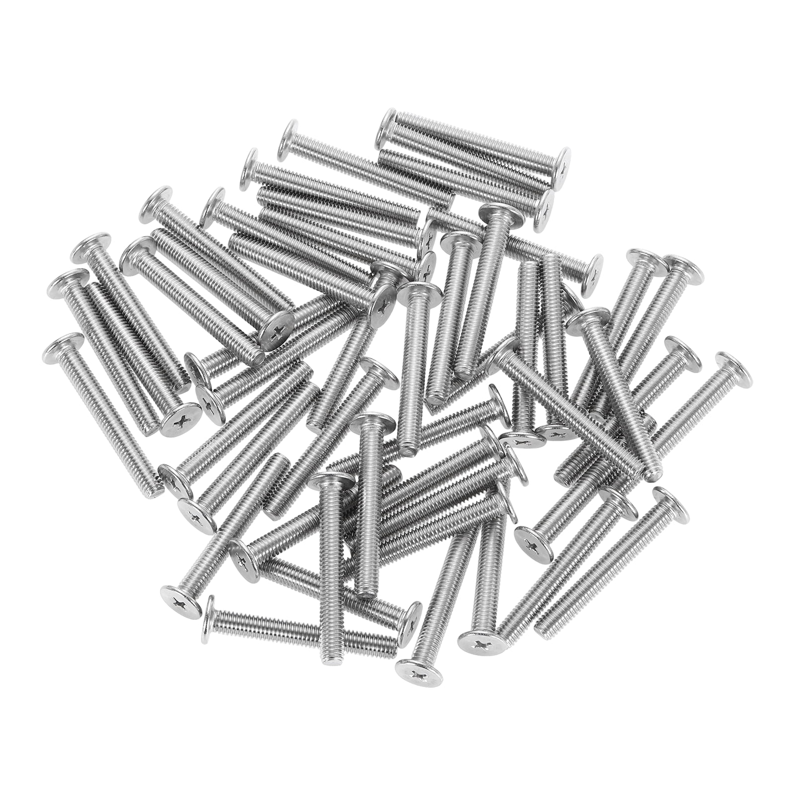 M6-1 x 45mm 50Pack Metal Flat Round Head Screws Phillips Drive Machine Bolt