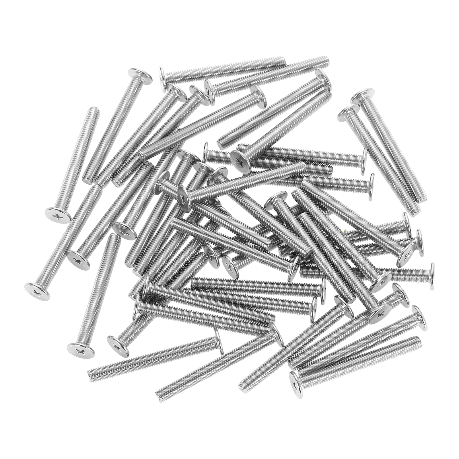 M6-1 x 55mm 50Pack Metal Flat Round Head Screws Phillips Drive Machine Bolt