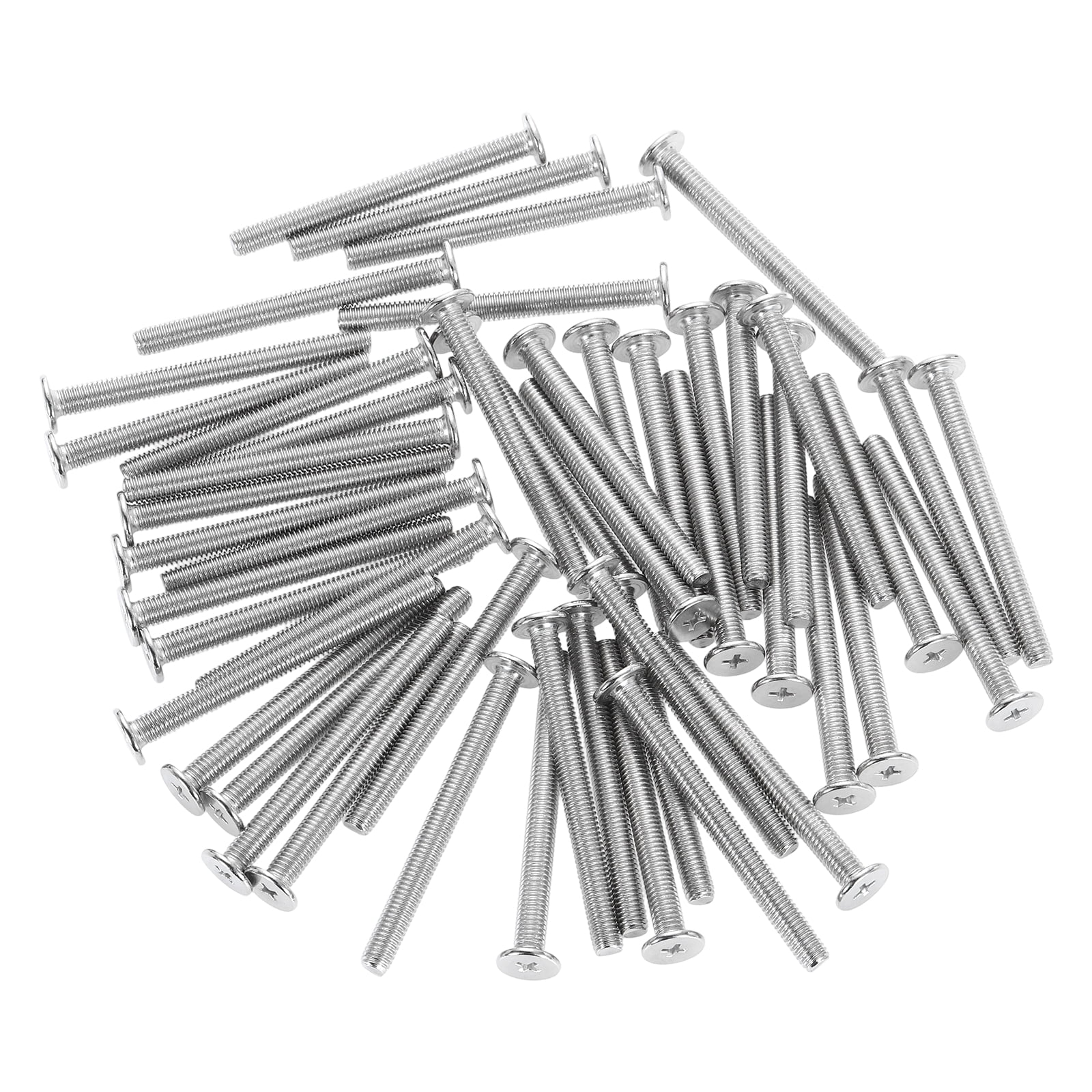 M6-1 x 65mm 50Pack Metal Flat Round Head Screws Phillips Drive Machine Bolt