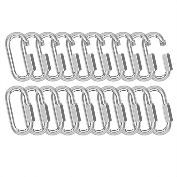 M6-20Pcs Quick Links Chain Connectors, 1/4In Galvanized Locking Carabiners Hooks, 620LBS ywm58
