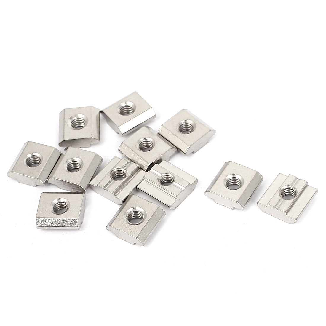 M6 30 Series Metal Tslot Nut Sliding Block Slot Nuts Silver Tone 12pcs