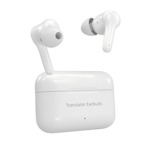 M6 AI Translation Earbuds Real Time M6 Translator Earbuds Language Translator 144 Languages and Acccents3-in-1 Traductores Language Headphones, Fit for iOS and Android, -white