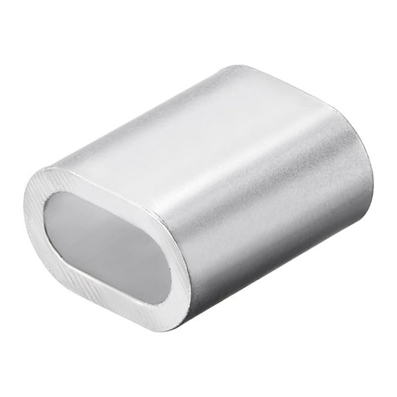 M6 Aluminum Oval Sleeve 6.6mm(17/64") Steel Wire Rope Ferrule 1 Pcs