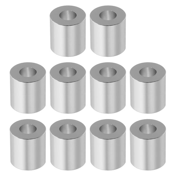 M6 Aluminum Spacer,10 Pcs Metal Spacer Aluminum 1/4"ID X1/2"OD X1/2"L Screw Standoff Round for 1/4" or M6, Silvery